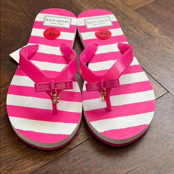 striped kate spade flip flops